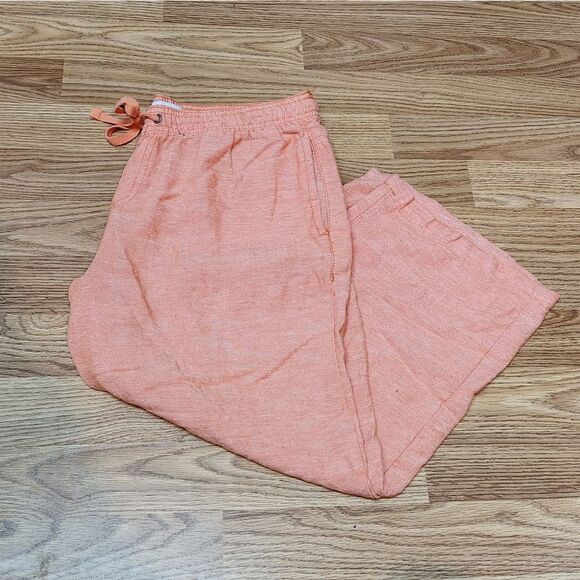 🧵📷🔹️Dash Orange Linen Blend Cropped Pants Medium - Picture 1 of 12